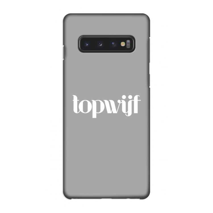 Topwijf Grijs Wit: Samsung Galaxy S10 4G Volledig Geprint Hoesje