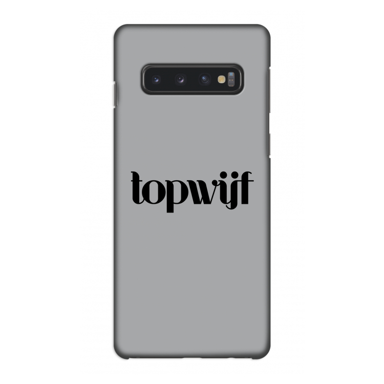 Topwijf Grijs Zwart: Samsung Galaxy S10 4G Volledig Geprint Hoesje