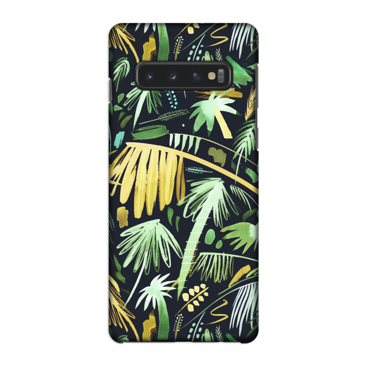 Tropical Palms Dark: Samsung Galaxy S10 4G Volledig Geprint Hoesje