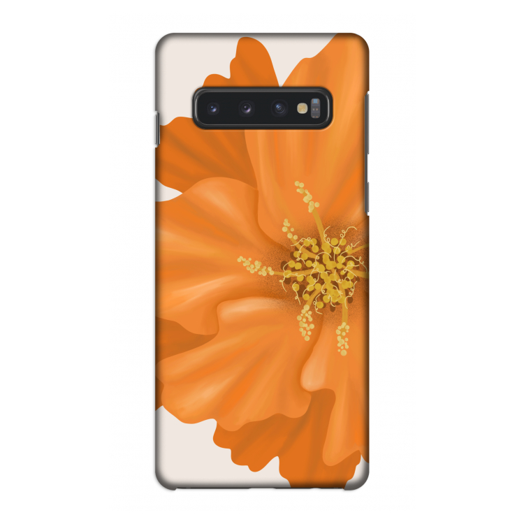 Orange Ellila flower: Samsung Galaxy S10 4G Volledig Geprint Hoesje