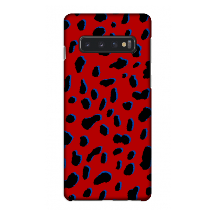 Red Leopard: Samsung Galaxy S10 4G Volledig Geprint Hoesje