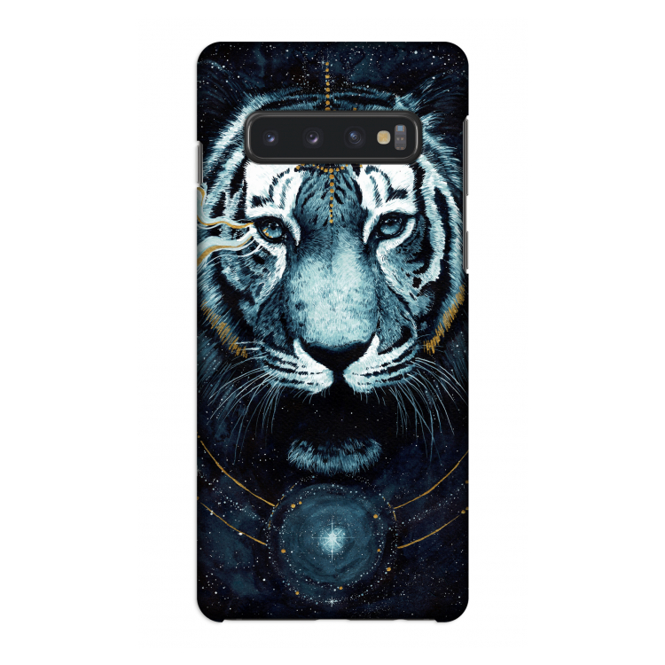 Darkness Tiger: Samsung Galaxy S10 4G Volledig Geprint Hoesje