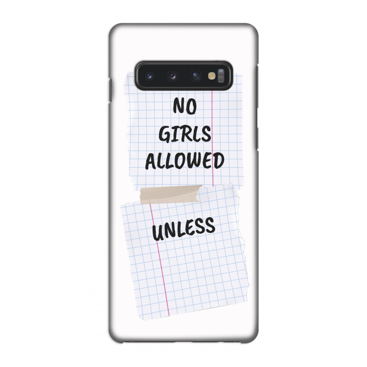 No Girls Allowed Unless: Samsung Galaxy S10 4G Volledig Geprint Hoesje