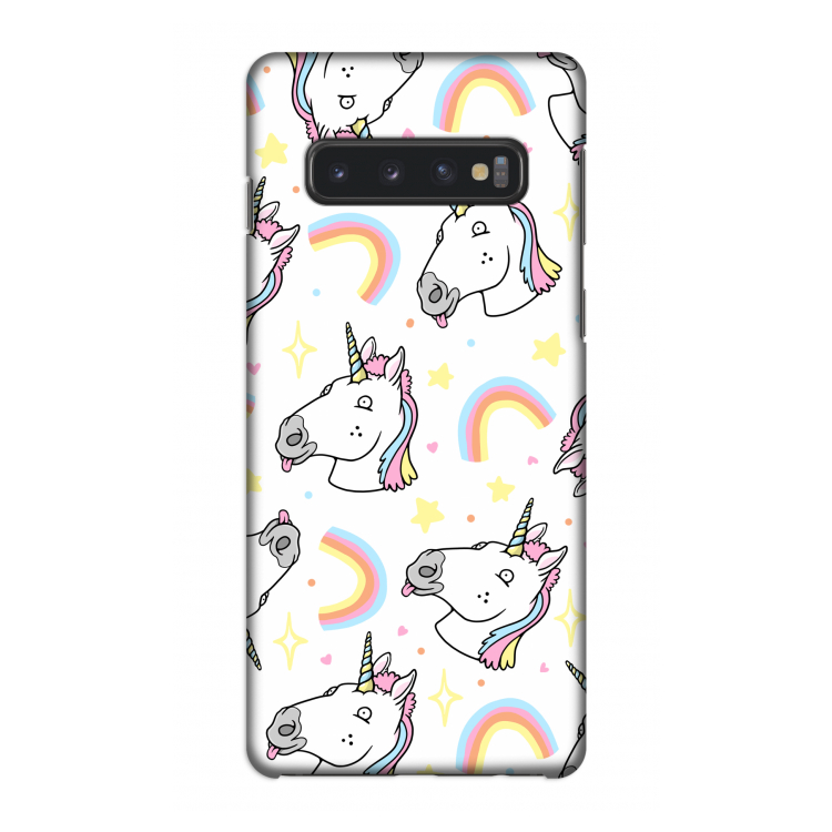 Rainbow Unicorn: Samsung Galaxy S10 4G Volledig Geprint Hoesje