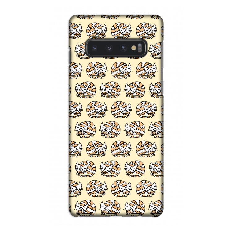 Slapende poes: Samsung Galaxy S10 4G Volledig Geprint Hoesje