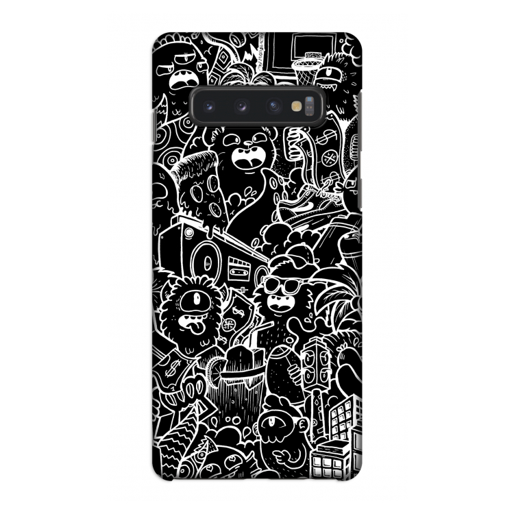 Vexx Black City : Samsung Galaxy S10 4G Volledig Geprint Hoesje