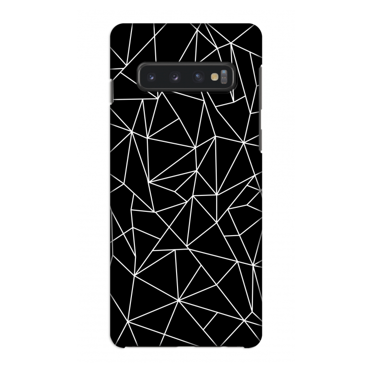 Geometrische lijnen wit: Samsung Galaxy S10 4G Volledig Geprint Hoesje