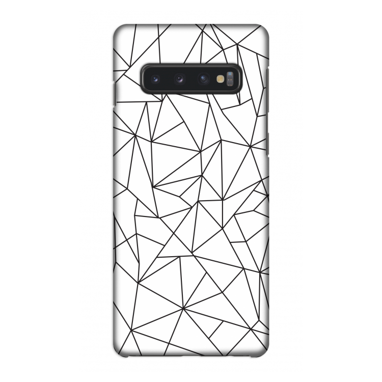 Geometrische lijnen zwart: Samsung Galaxy S10 4G Volledig Geprint Hoesje