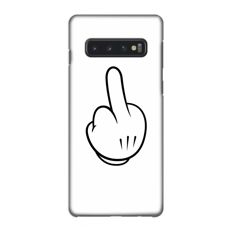 Middle finger white: Samsung Galaxy S10 4G Volledig Geprint Hoesje