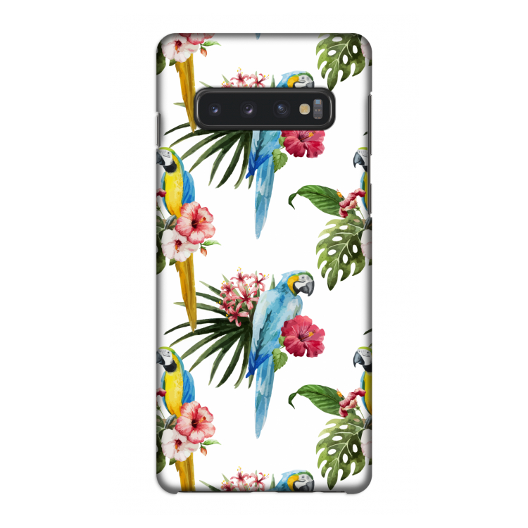 Kleurrijke papegaaien: Samsung Galaxy S10 4G Volledig Geprint Hoesje