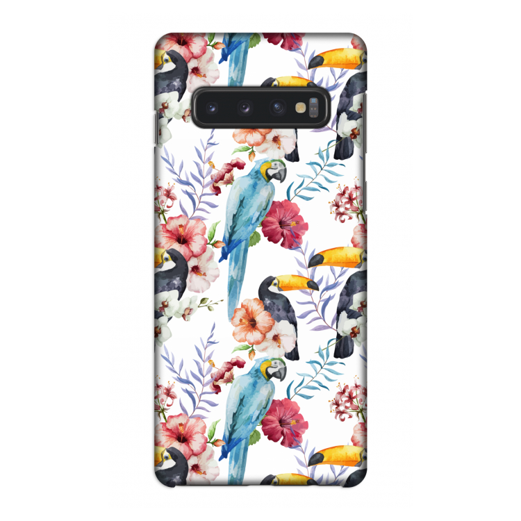 Bloemen tukan: Samsung Galaxy S10 4G Volledig Geprint Hoesje