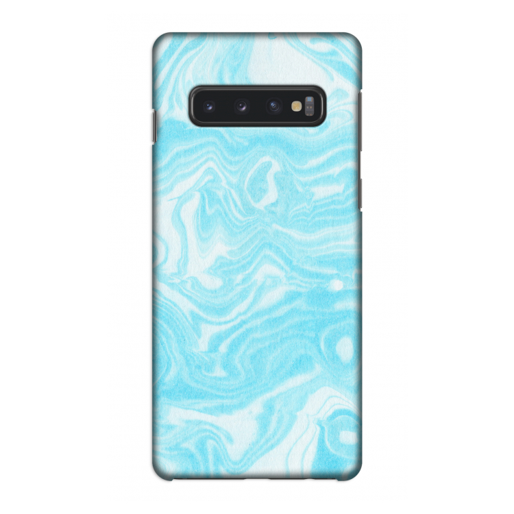 Waterverf blauw: Samsung Galaxy S10 4G Volledig Geprint Hoesje