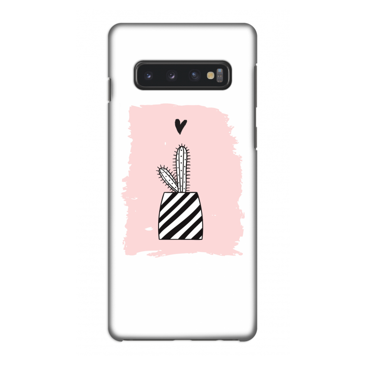 Zwart-wit cactus: Samsung Galaxy S10 4G Volledig Geprint Hoesje