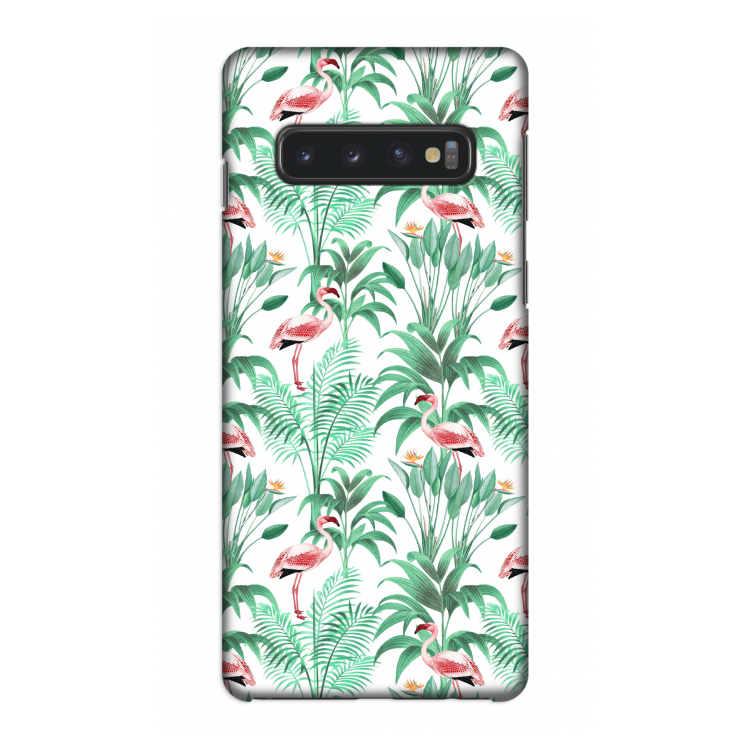 Flamingo bladeren: Samsung Galaxy S10 4G Volledig Geprint Hoesje