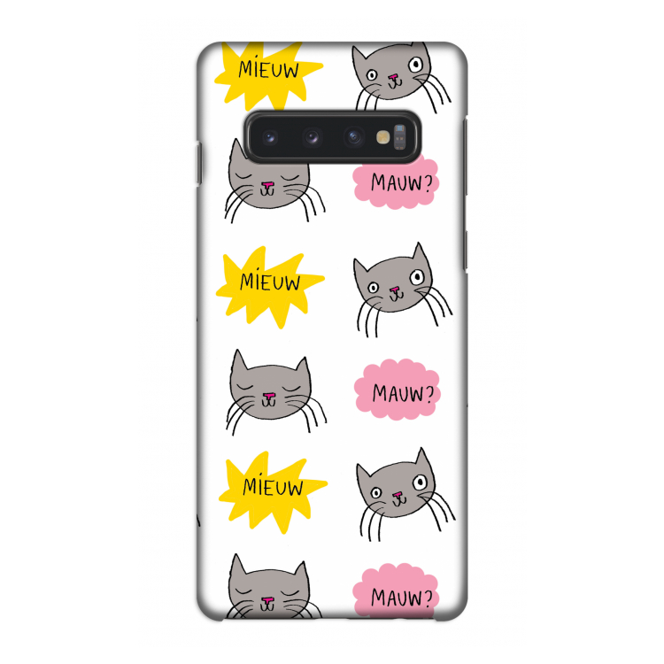 Meow: Samsung Galaxy S10 4G Volledig Geprint Hoesje