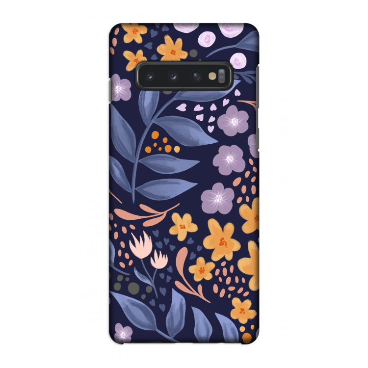 Flowers with blue leaves: Samsung Galaxy S10 4G Volledig Geprint Hoesje