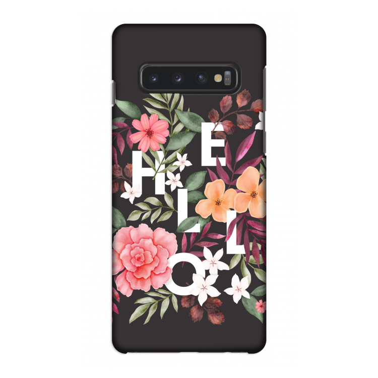 Hello in flowers: Samsung Galaxy S10 4G Volledig Geprint Hoesje