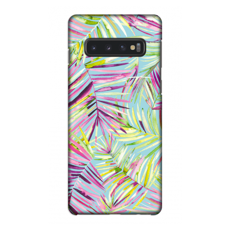 Tropical Palms Blue: Samsung Galaxy S10 4G Volledig Geprint Hoesje