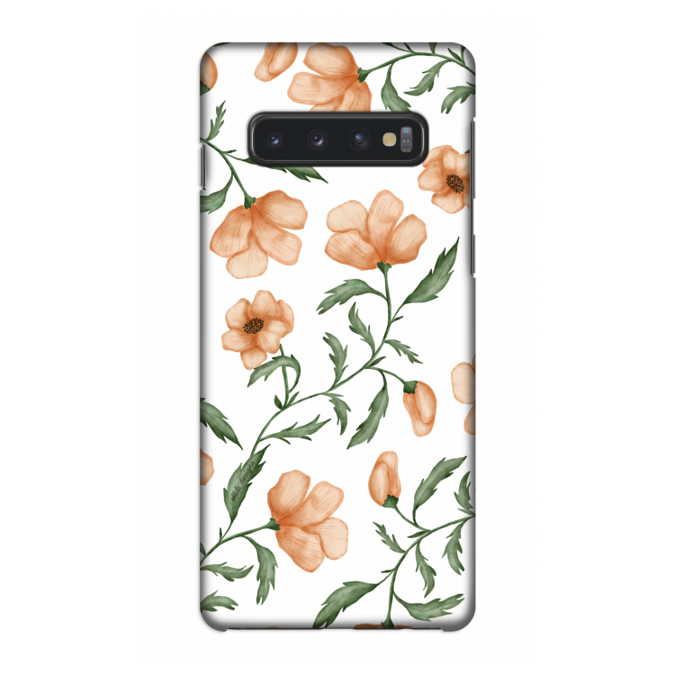 Peachy flowers: Samsung Galaxy S10 4G Volledig Geprint Hoesje