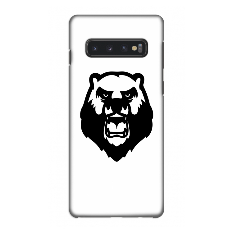 Angry Bear (white): Samsung Galaxy S10 4G Volledig Geprint Hoesje