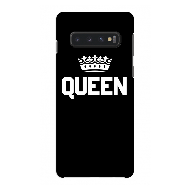 Queen zwart: Samsung Galaxy S10 4G Volledig Geprint Hoesje