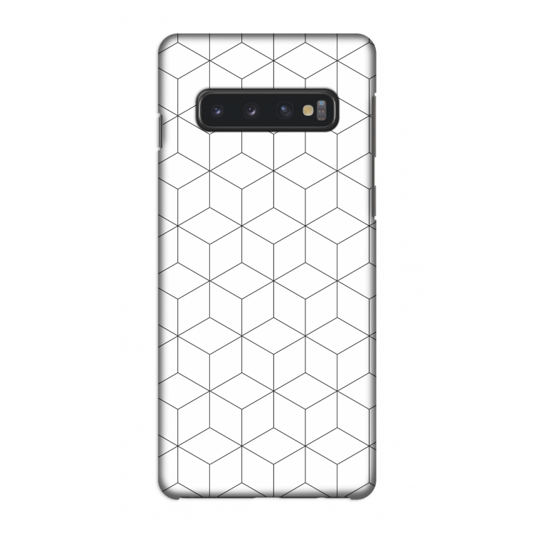 Zwart-witte kubussen: Samsung Galaxy S10 4G Volledig Geprint Hoesje