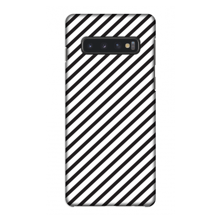 Strepen zwart-wit: Samsung Galaxy S10 4G Volledig Geprint Hoesje