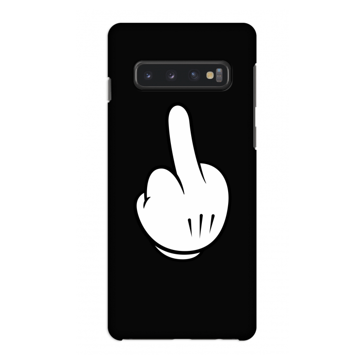 Middle finger black: Samsung Galaxy S10 4G Volledig Geprint Hoesje