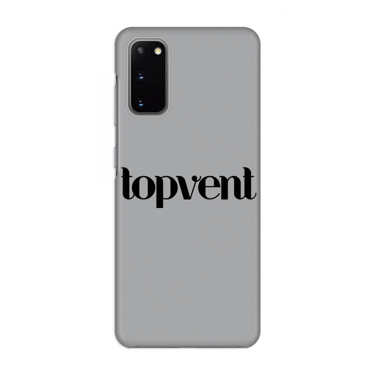 Topvent Grijs Zwart: Volledig geprint Samsung Galaxy S20 Hoesje