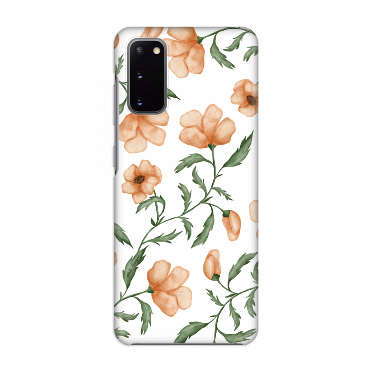Peachy flowers: Volledig geprint Samsung Galaxy S20 Hoesje