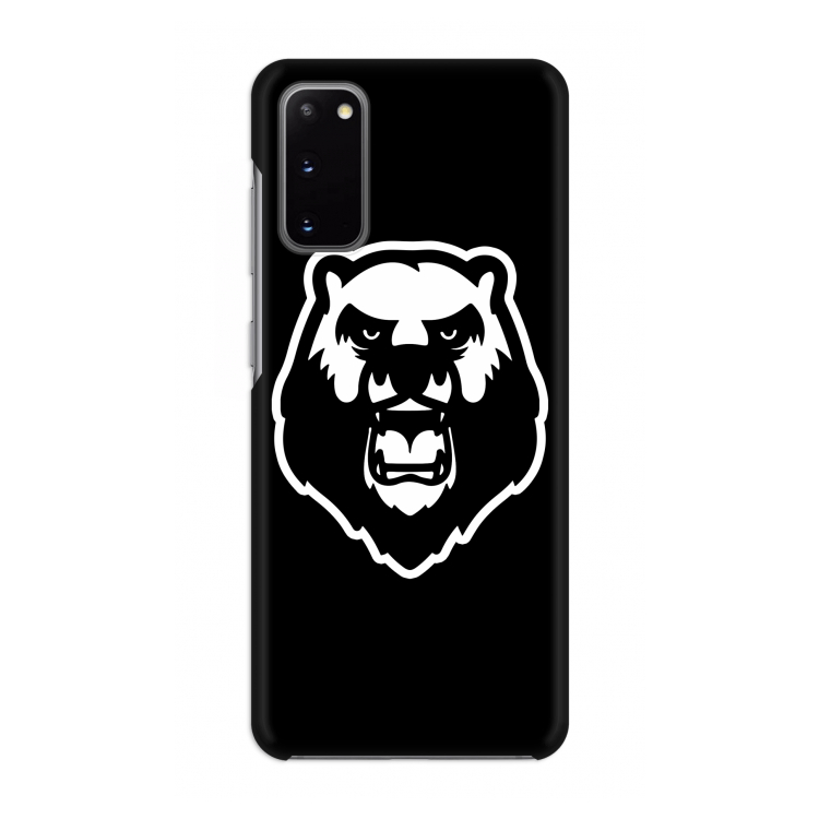 Angry Bear (black): Volledig geprint Samsung Galaxy S20 Hoesje