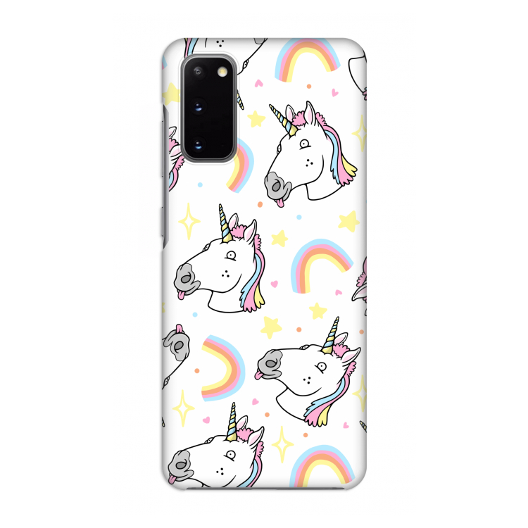 Rainbow Unicorn: Volledig geprint Samsung Galaxy S20 Hoesje