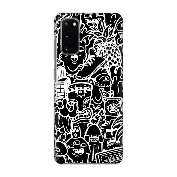 Vexx Black Mixtape: Volledig geprint Samsung Galaxy S20 Hoesje