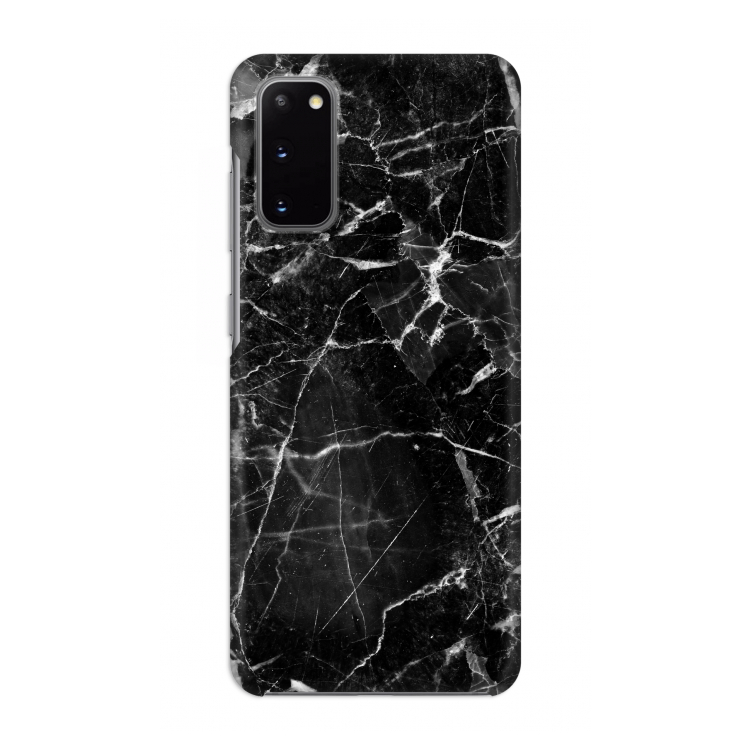 Zwart Marmer 2: Volledig geprint Samsung Galaxy S20 Hoesje
