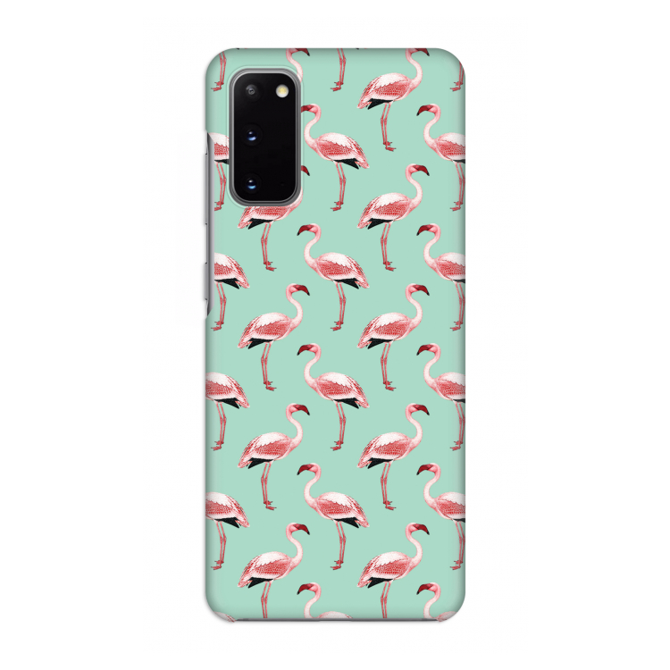 Flamingoprint groen: Volledig geprint Samsung Galaxy S20 Hoesje