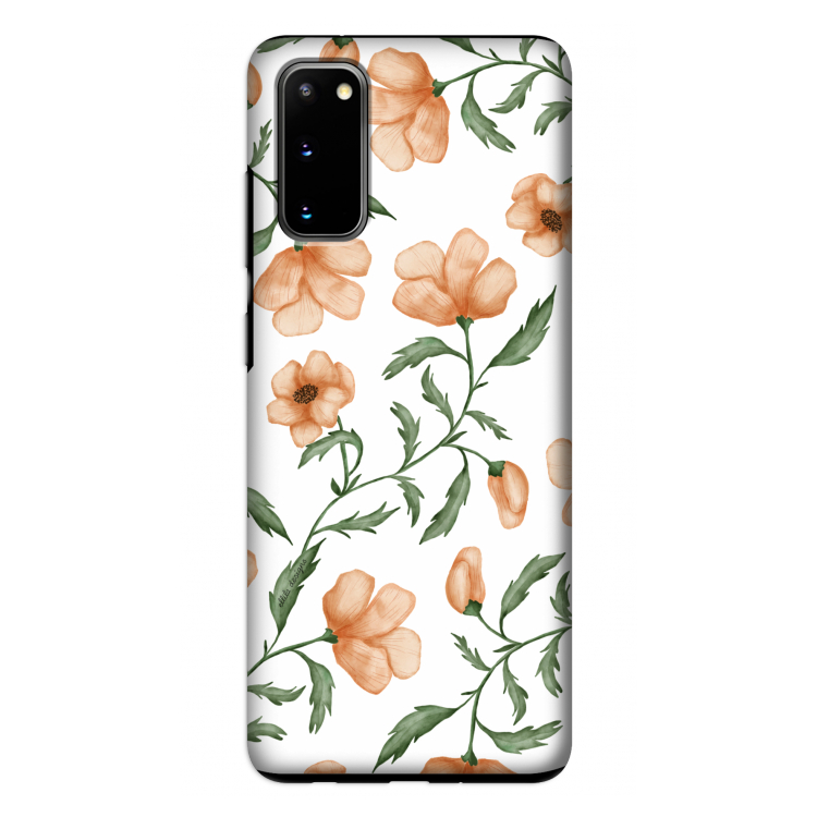 Peachy flowers: Samsung Galaxy S20 Tough Case