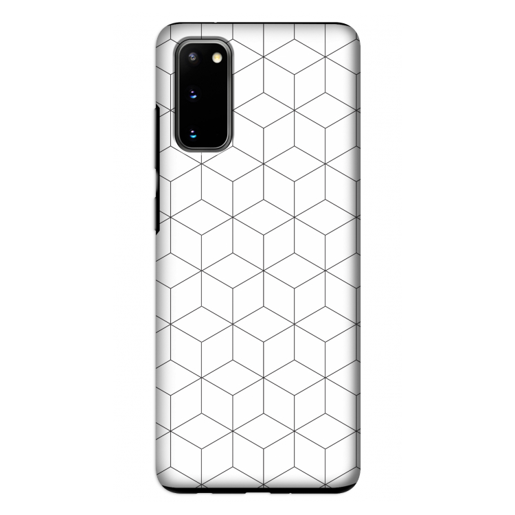Zwart-witte kubussen: Samsung Galaxy S20 Tough Case