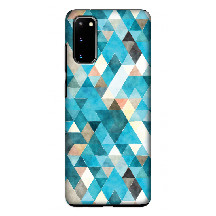 Gekleurde driehoekjes blauw: Samsung Galaxy S20 Tough Case