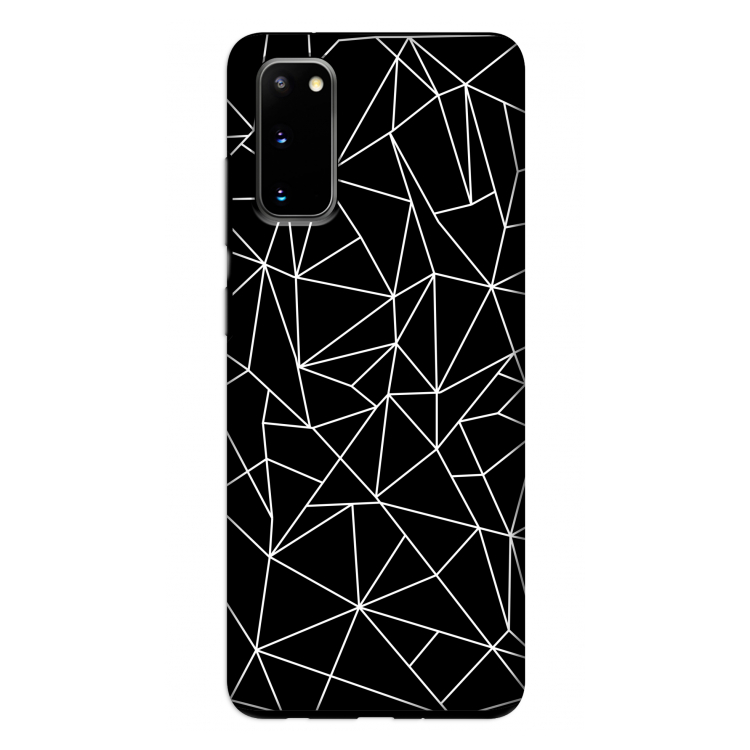 Geometrische lijnen wit: Samsung Galaxy S20 Tough Case