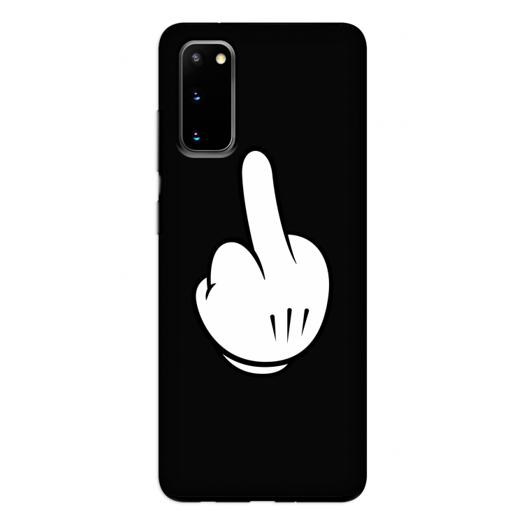 Middle finger black: Samsung Galaxy S20 Tough Case