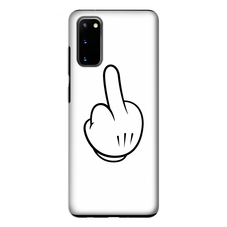 Middle finger white: Samsung Galaxy S20 Tough Case