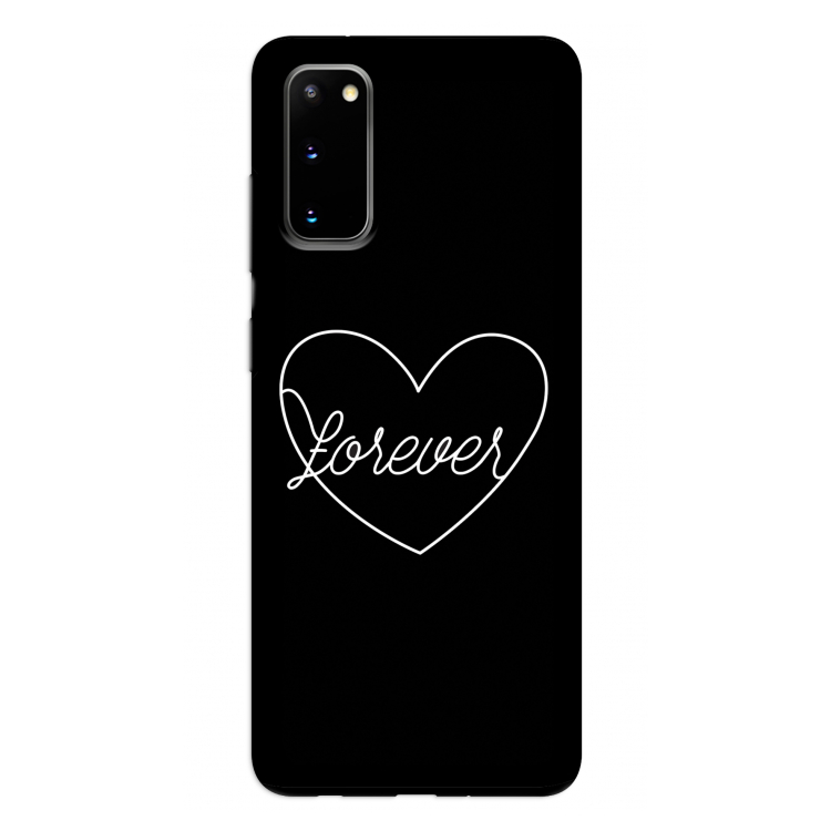 Forever heart black: Samsung Galaxy S20 Tough Case