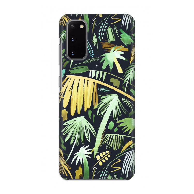 Tropical Palms Dark: Volledig geprint Samsung Galaxy S20 Hoesje