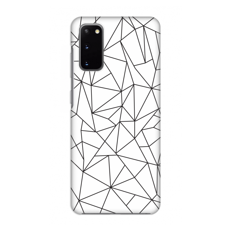 Geometrische lijnen zwart: Volledig geprint Samsung Galaxy S20 Hoesje