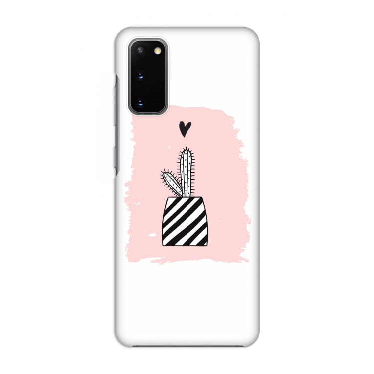 Zwart-wit cactus: Volledig geprint Samsung Galaxy S20 Hoesje