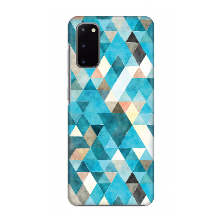 Gekleurde driehoekjes blauw: Volledig geprint Samsung Galaxy S20 Hoesje