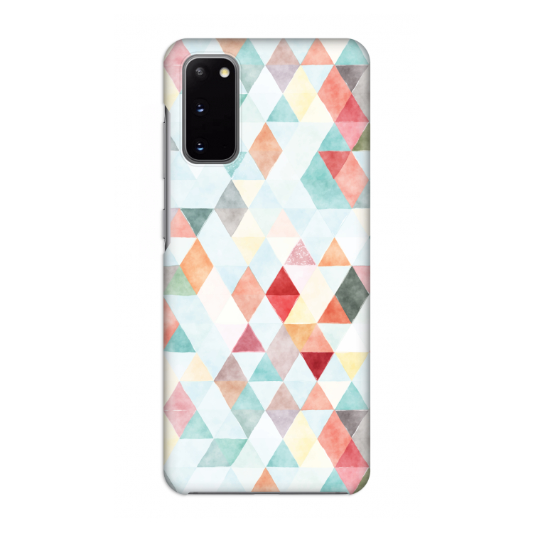 Gekleurde driehoekjes pastel: Volledig geprint Samsung Galaxy S20 Hoesje