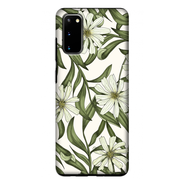 Wit bloemenpatroon: Samsung Galaxy S20 Tough Case