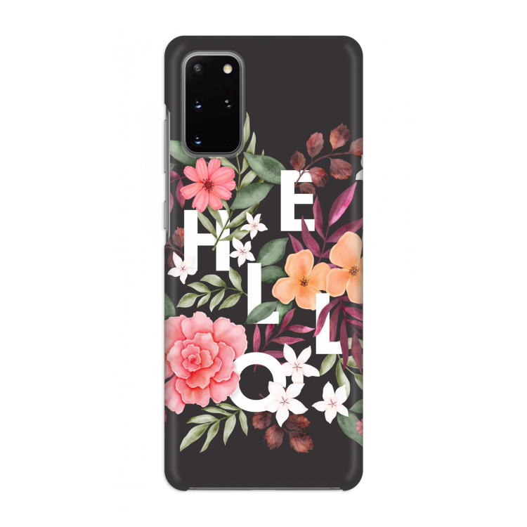 Hello in flowers: Volledig geprint Samsung Galaxy S20 Plus Hoesje