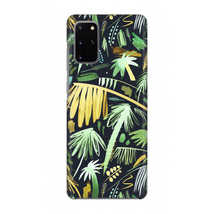 Tropical Palms Dark: Volledig geprint Samsung Galaxy S20 Plus Hoesje